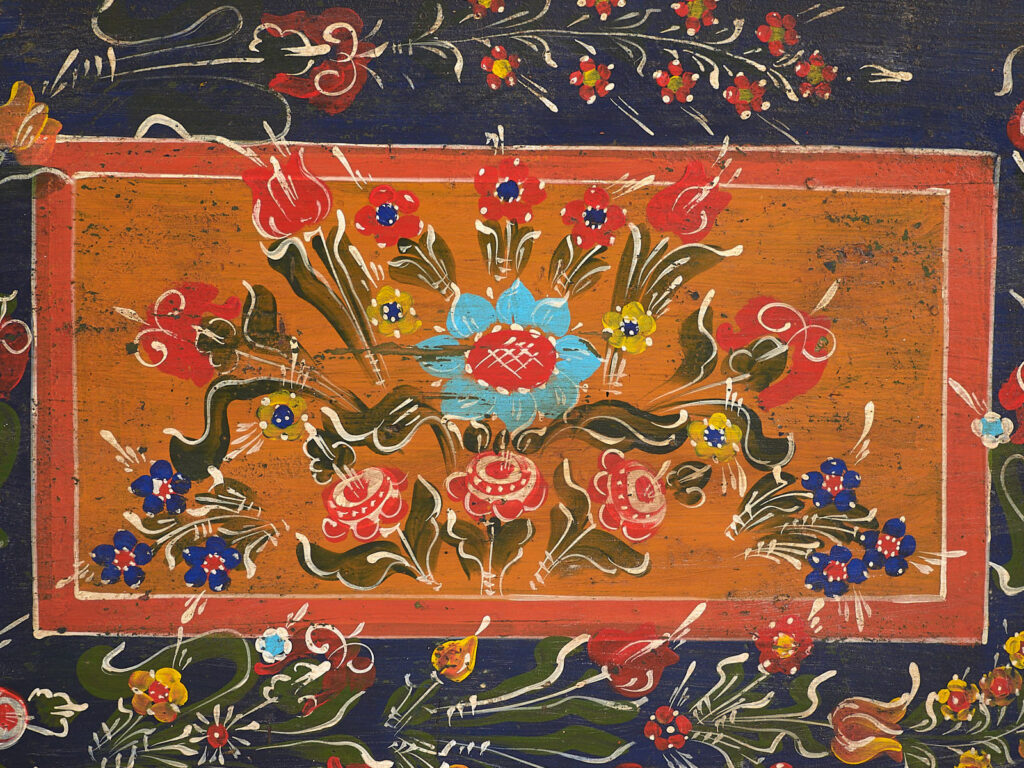 Antique trunk with floral motifs (c.1870) #67