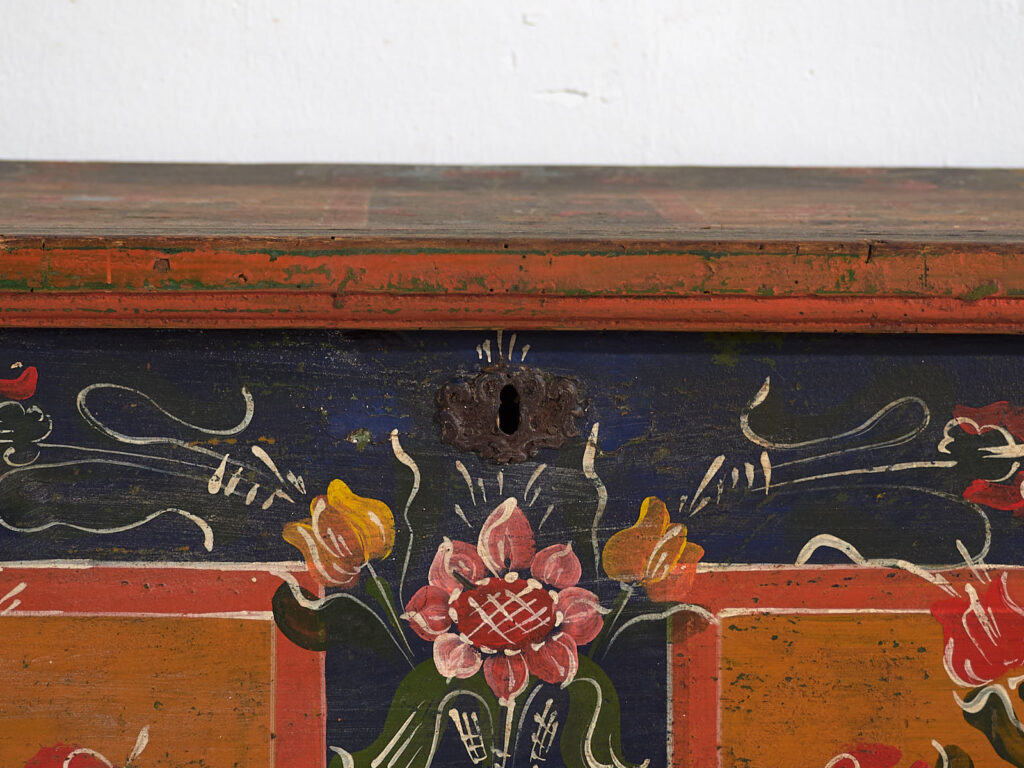Antique trunk with floral motifs (c.1870) #67