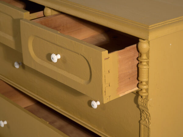 Grande commode ancienne de couleur moutarde (vers 1920) #78