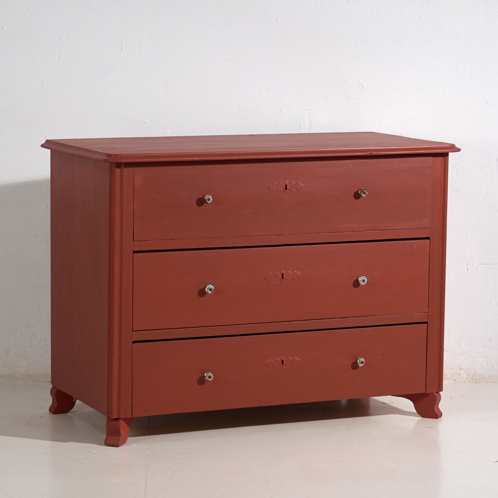 Antique red terracotta chest of drawers (c.1920) #91