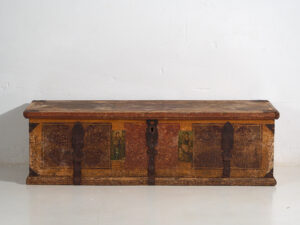 Antiguo baúl nupcial de arte popular (c.1820) #103