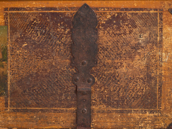 Antiguo baúl nupcial de arte popular (c.1820) #103