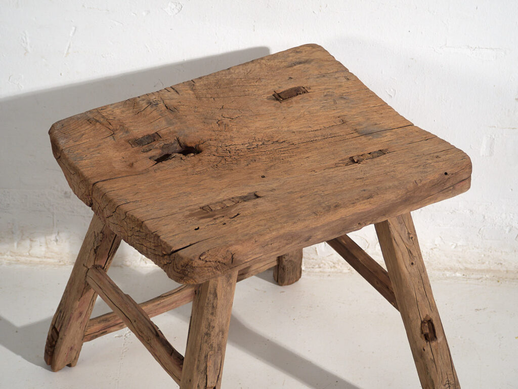 Antigua mesita de noche de estilo wabi sabi (c.1900) #13