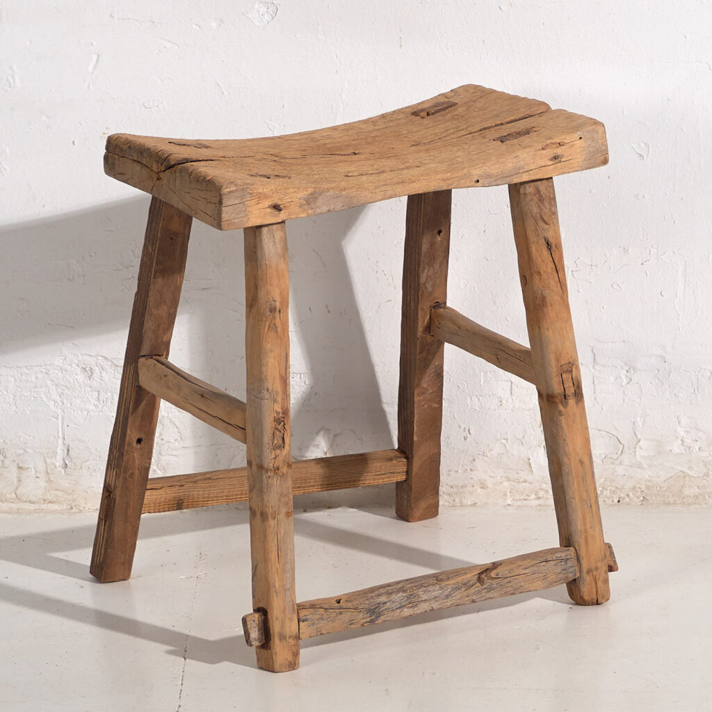 Tabouret ancien de style wabi sabi (c.1900) #3