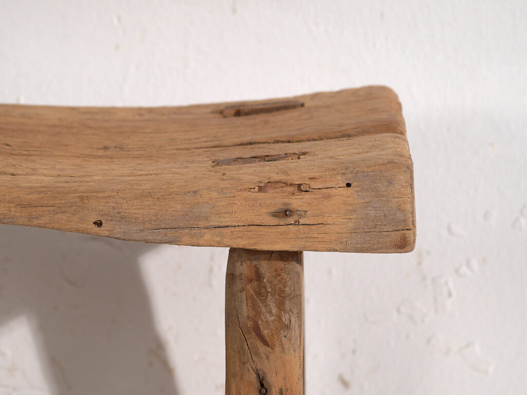 Tabouret ancien de style wabi sabi (c.1900) #3