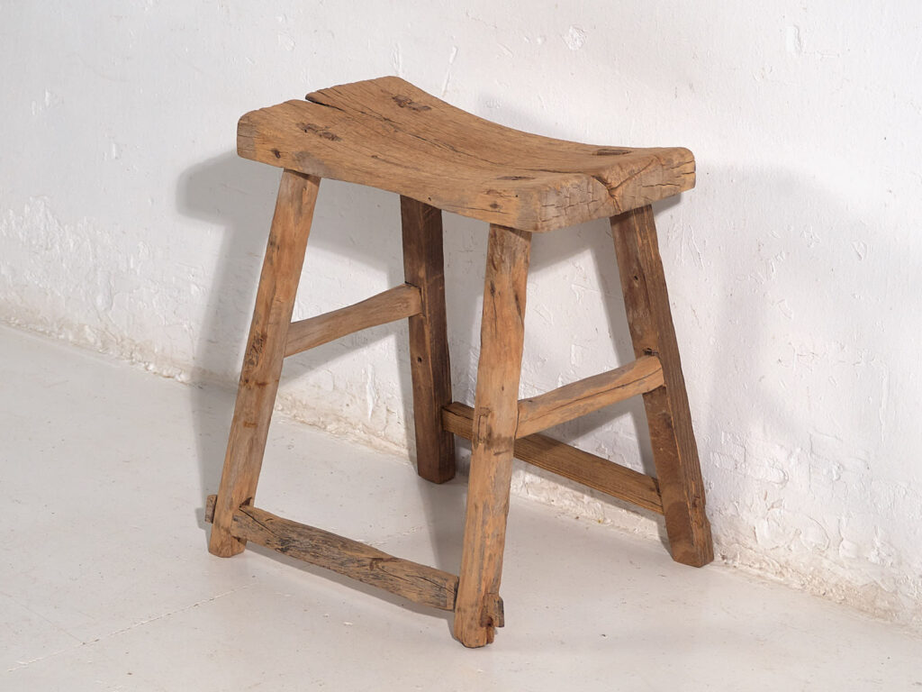 Tabouret ancien de style wabi sabi (c.1900) #3
