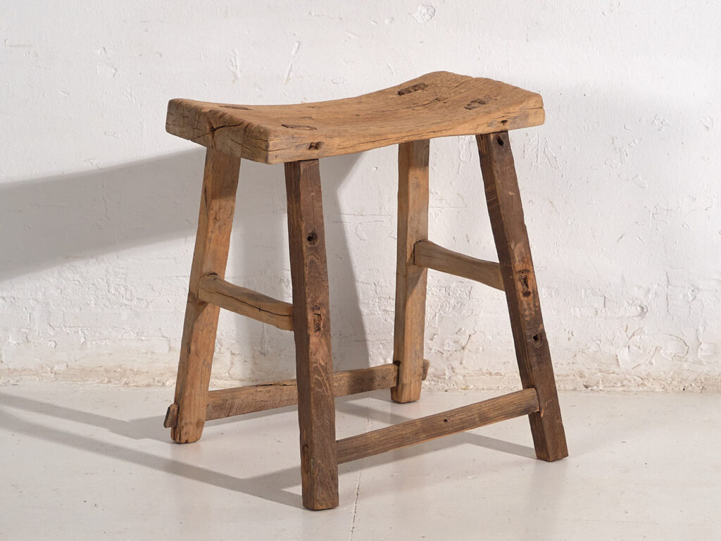 Tabouret ancien de style wabi sabi (c.1900) #3