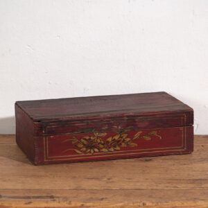 Antigua caja pintada a mano con detalles florales (c.1900) #24