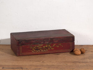 Antigua caja pintada a mano con detalles florales (c.1900) #24