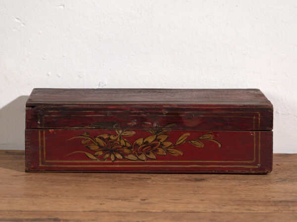Antigua caja pintada a mano con detalles florales (c.1900) #24