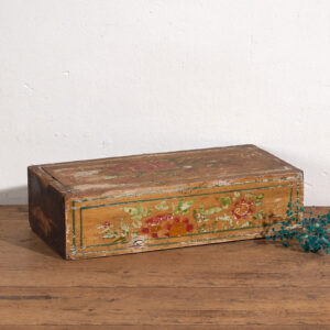 Antigua caja oriental amarilla pintada a mano (c.1900) #25