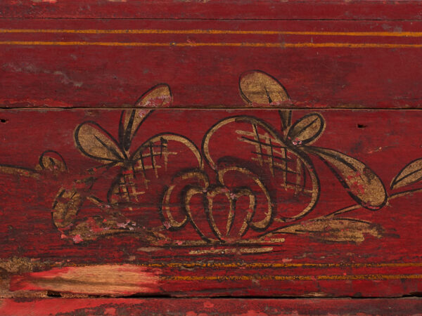 Antigua caja rectangular con motivos florales (c.1900) #3