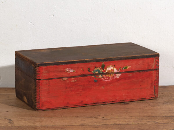 Antiguo estuche oriental de color rojo (c.1900) #33