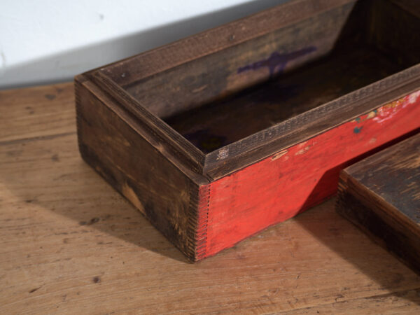 Antiguo estuche oriental de color rojo (c.1900) #33