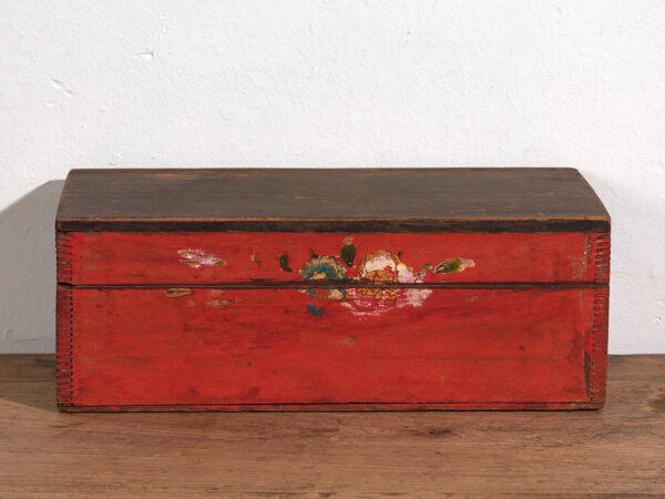 Antiguo estuche oriental de color rojo (c.1900) #33