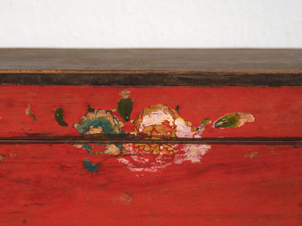 Antiguo estuche oriental de color rojo (c.1900) #33