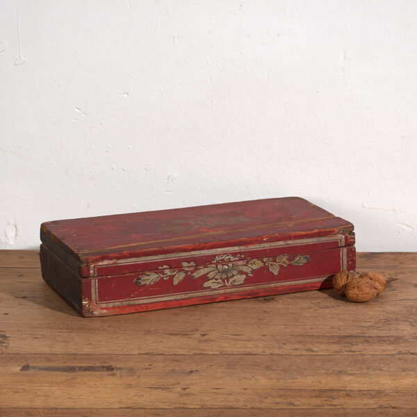Antigua caja con pátina de color rojo (c.1900) #4