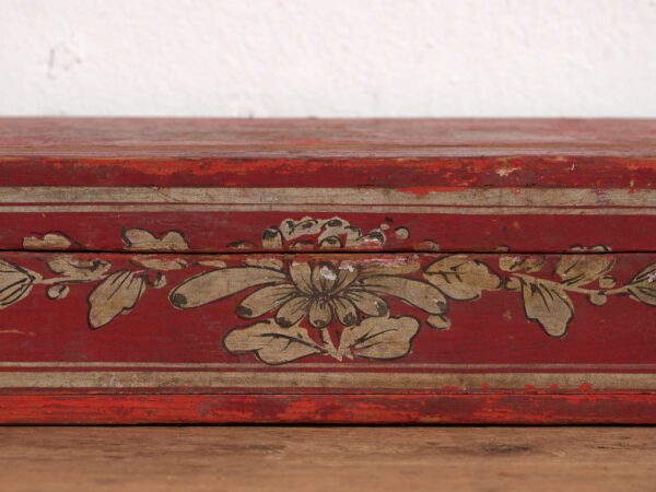 Antigua caja con pátina de color rojo (c.1900) #4