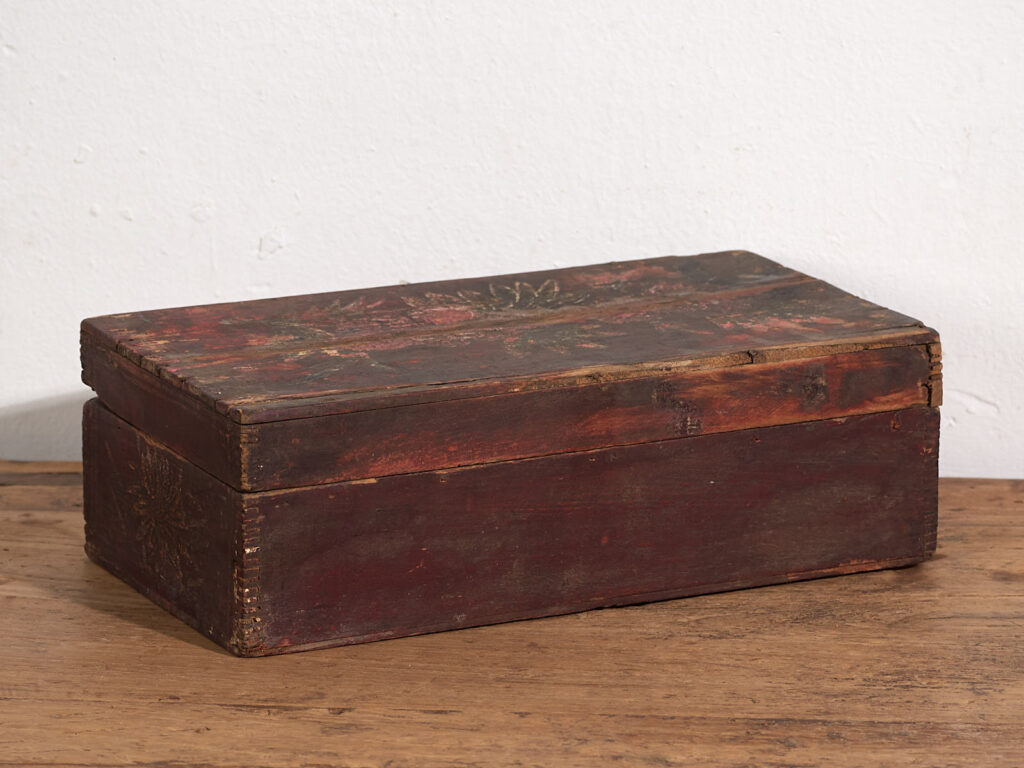 Caja china antigua con decoración de granadas y flores (c.1900) #7