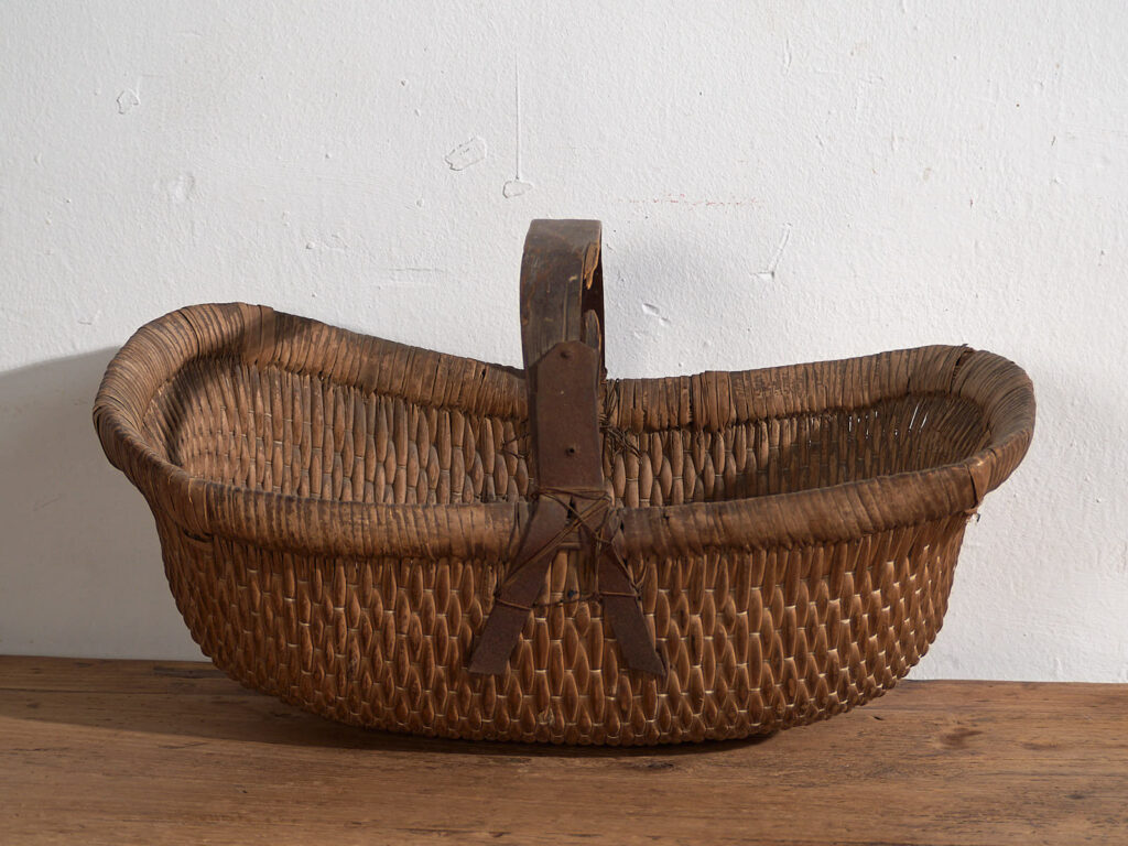 Cesta china antigua de estilo wabi-sabi (c.1900) #54