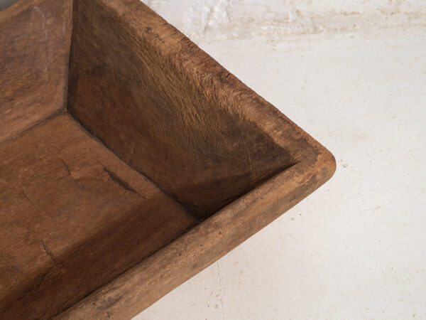 Antique solid wood tray with handle (c.1900) #8