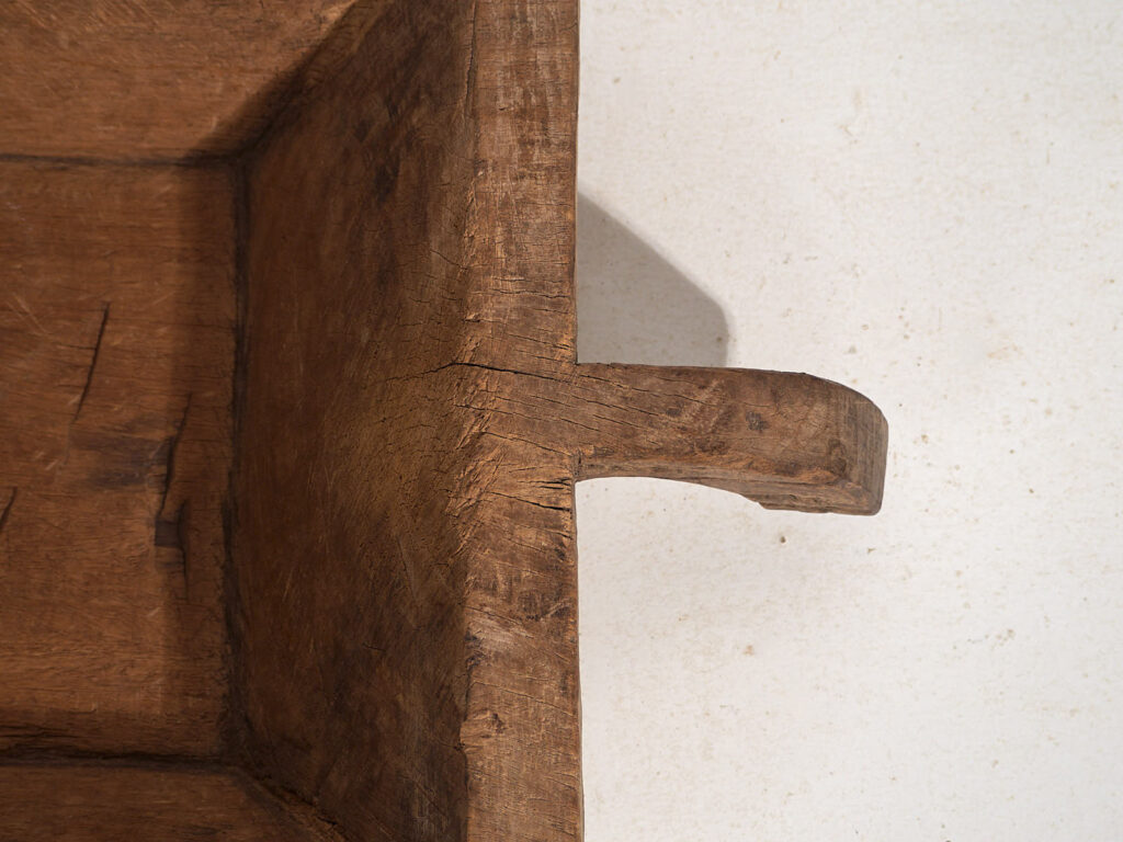 Antique solid wood tray with handle (c.1900) #8