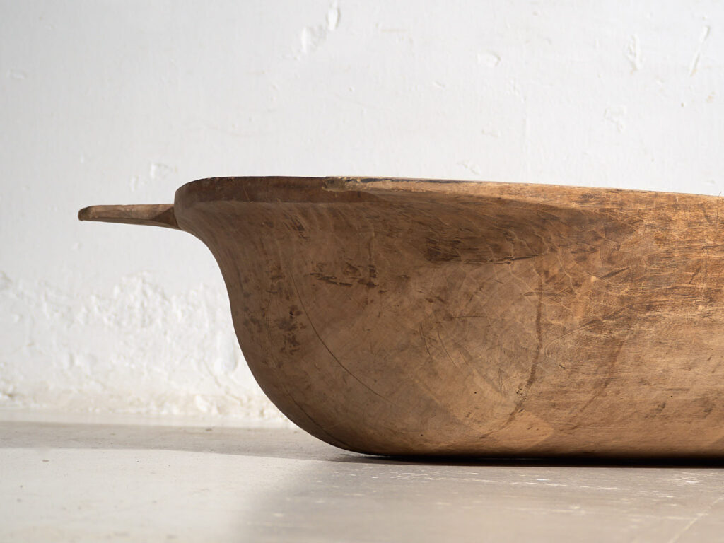 Antiguo cuenco de madera maciza (c.1900) #14