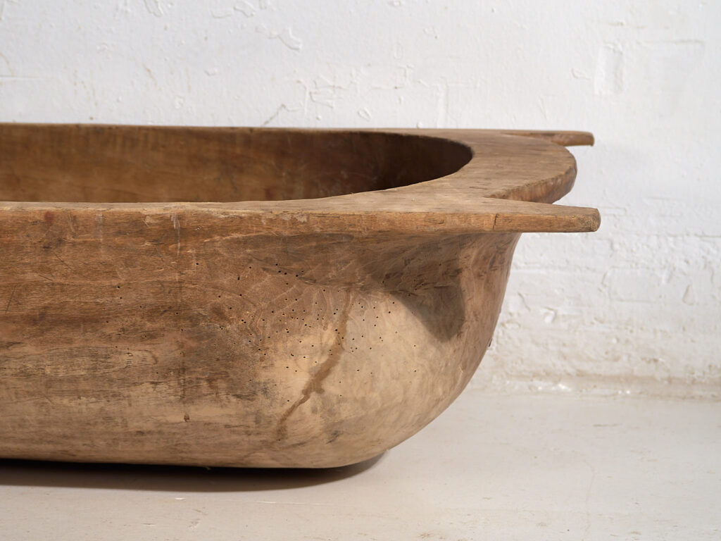 Antiguo cuenco de madera maciza (c.1900) #14