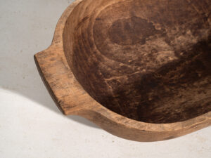 Cuenco antiguo de madera maciza (c.1900) #22