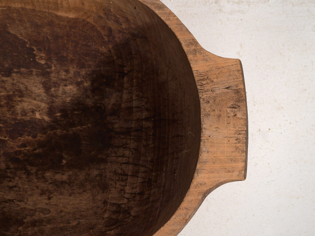Cuenco antiguo de madera maciza (c.1900) #22