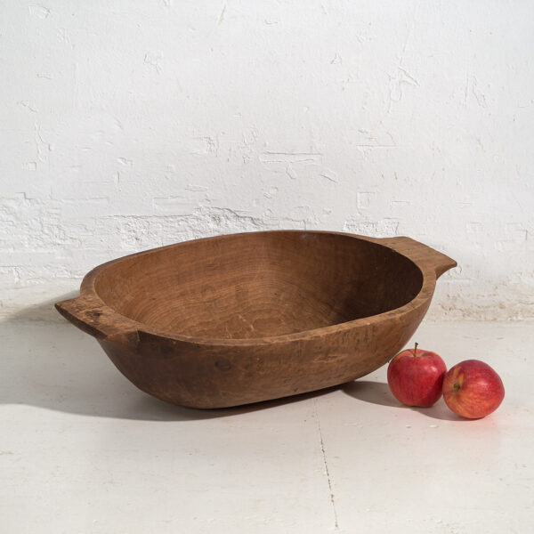 Cuenco antiguo de madera maciza (c.1900) #27