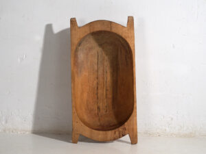 Cuenco wabi-sabi antiguo de madera maciza (c.1900) #9