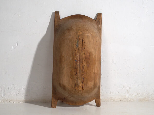 Cuenco wabi-sabi antiguo de madera maciza (c.1900) #9