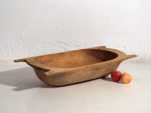 Cuenco wabi-sabi antiguo de madera maciza (c.1900) #9