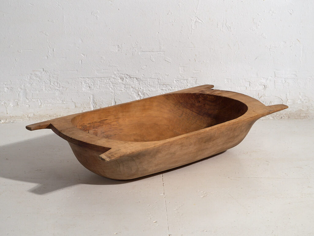 Cuenco wabi-sabi antiguo de madera maciza (c.1900) #9