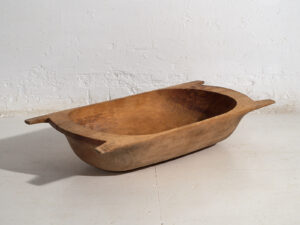 Cuenco wabi-sabi antiguo de madera maciza (c.1900) #9