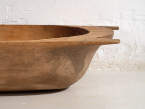 Cuenco wabi-sabi antiguo de madera maciza (c.1900) #9