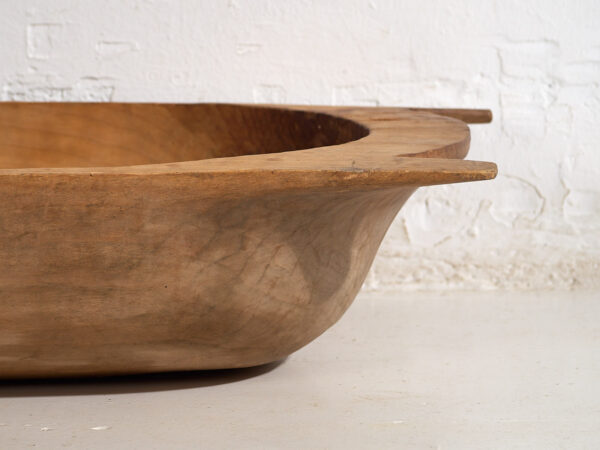 Cuenco wabi-sabi antiguo de madera maciza (c.1900) #9