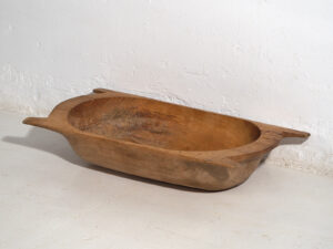 Cuenco wabi-sabi antiguo de madera maciza (c.1900) #9