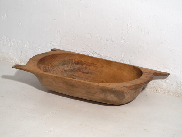 Cuenco wabi-sabi antiguo de madera maciza (c.1900) #9