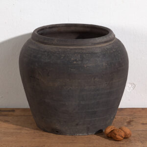 Antiguo jarrón gris de cerámica (c.1900) #12