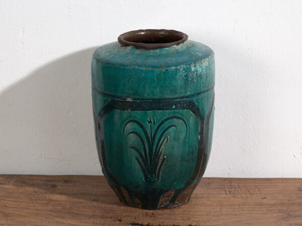 Antiguo jarrón esmaltado de color verde esmeralda (c.1820) #12