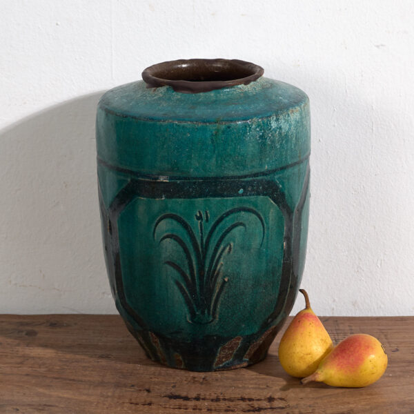 Antiguo jarrón esmaltado de color verde esmeralda (c.1820) #12
