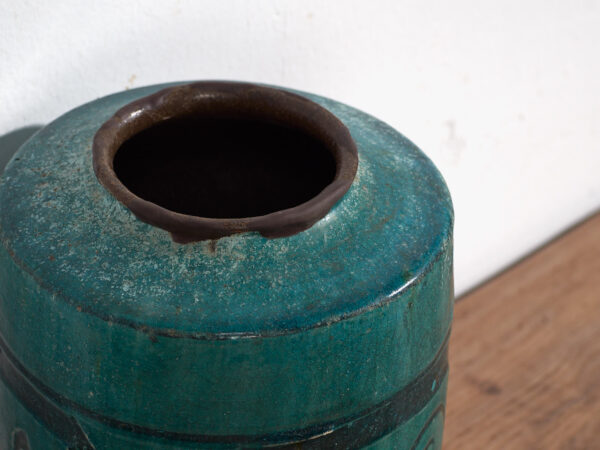 Antiguo jarrón esmaltado de color verde esmeralda (c.1820) #12