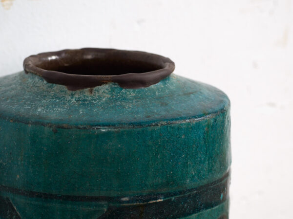 Antiguo jarrón esmaltado de color verde esmeralda (c.1820) #12