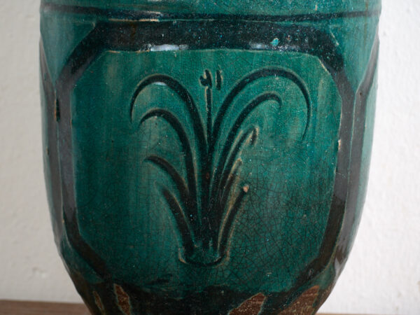 Antiguo jarrón esmaltado de color verde esmeralda (c.1820) #12