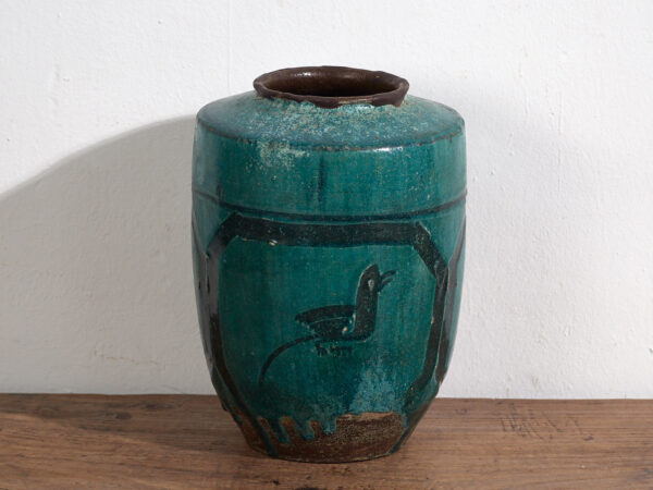 Antiguo jarrón esmaltado de color verde esmeralda (c.1820) #12