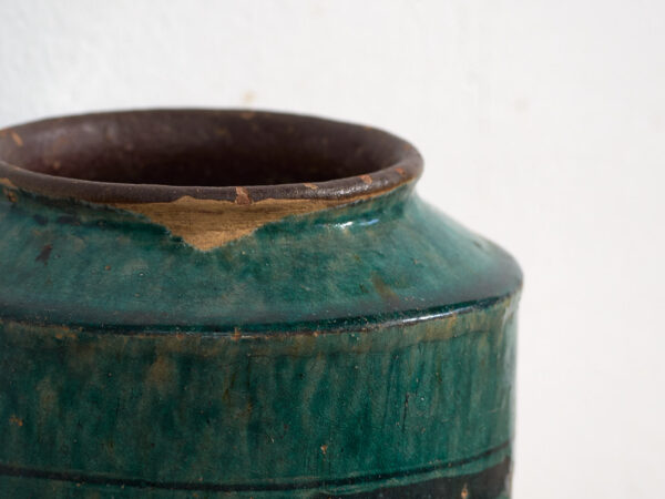 Vase ancien émaillé avec des motifs végétaux (c.1820) #15