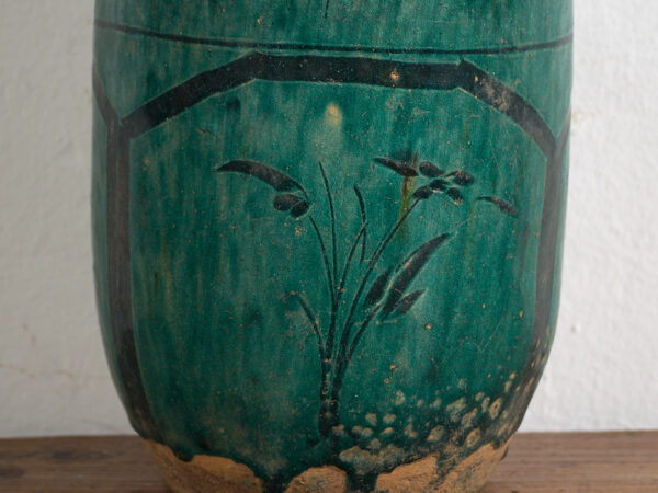 Vase ancien émaillé avec des motifs végétaux (c.1820) #15