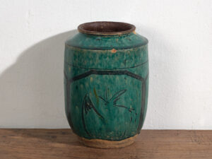 Jarrón esmaltado antiguo con motivos vegetales (c.1820) #15